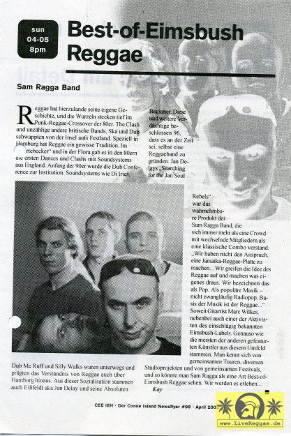 Seanie T (UK) with  The Sam Ragga Band - Best Of Eimsbush Reggae - Conne Island, Leipzig 04. Mai 2003 (4).jpg